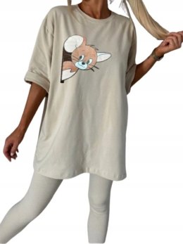 KOMPLET dresowy DAMSKI BLUZKA LEGGINSY prążek MODNY KOLORY XL