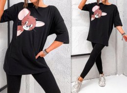 KOMPLET dresowy DAMSKI BLUZKA LEGGINSY prążek MODNY KOLORY XL