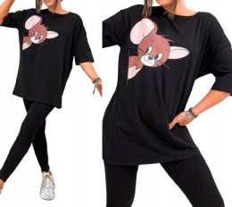 KOMPLET dresowy DAMSKI BLUZKA LEGGINSY prążek MODNY KOLORY M