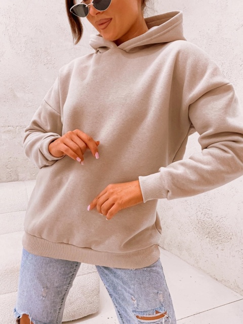 BLUZA OCIEPLANA OVERISIZE KAPUTR BAWEŁNA