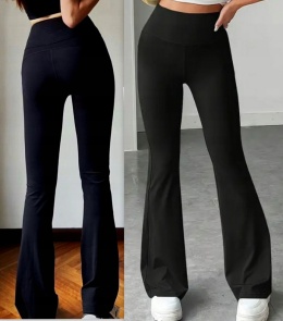 DZWONY SPODNIE SZEROKA NOGAWKA CZARNE