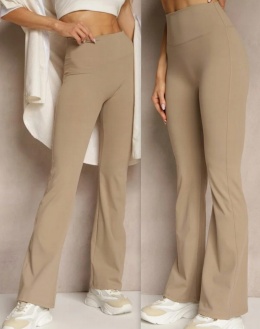 DZWONY SPODNIE SZEROKA NOGAWKA LATTE