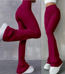 Dzwony PRĄŻEK Elastyczne Casual Szeroka Nogawka