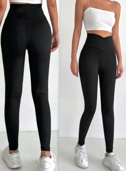 LEGGINSY PRĄŻKOWANE CIEPŁE thermo PRZEKŁADANY PAS