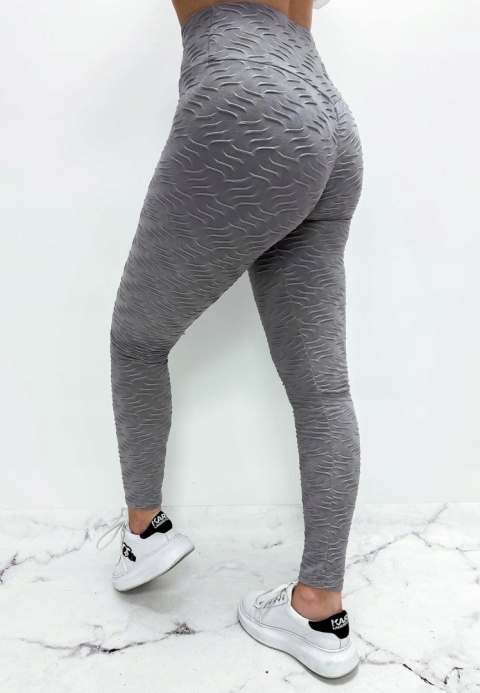 Legginsy PRAŻKOWANE z Wysokim Stanem PUSH UP