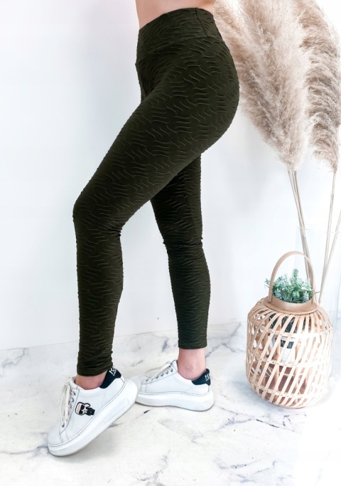 Legginsy PRAŻKOWANE z Wysokim Stanem PUSH UP