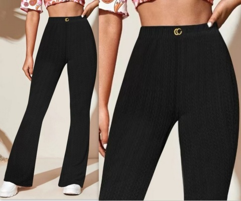 SPODNIE DAMSKIE DZWONY DZIANINOWE