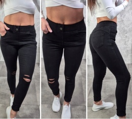 SPODNIE RURKI JEANS ELASTYCZNE WYSOKI STAN PUSH UP