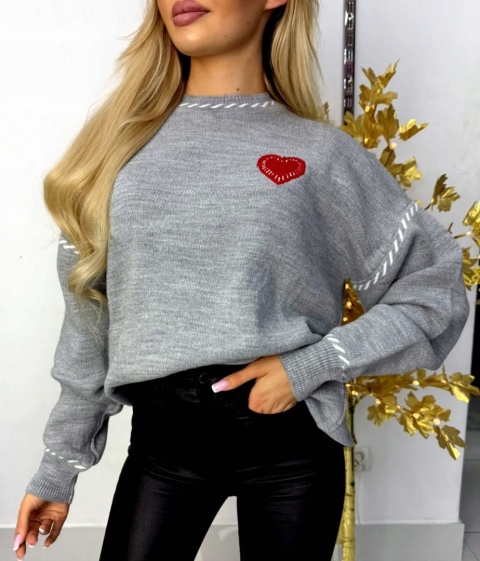 SWETER DAMSKI WYGODNY CIEPŁY DŁUŻSZY W PASKI KOLORY